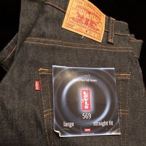 LEVIS 569 Black Large Straight Fit Jeans 31x32 M